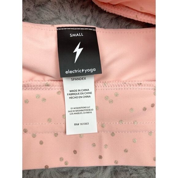 Electric yoga together bra and together leggings in blush and gold foil dot - Picture 7 of 13